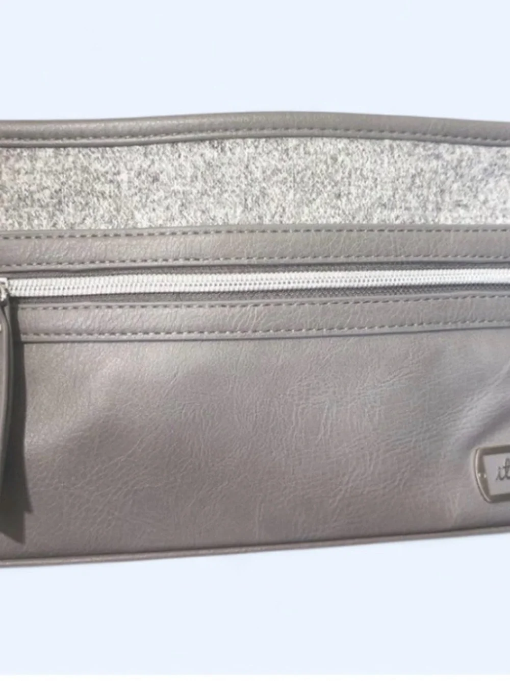 Itzy Ritzy Gray Stroller Nursery Organizer Tote with Felt Accent